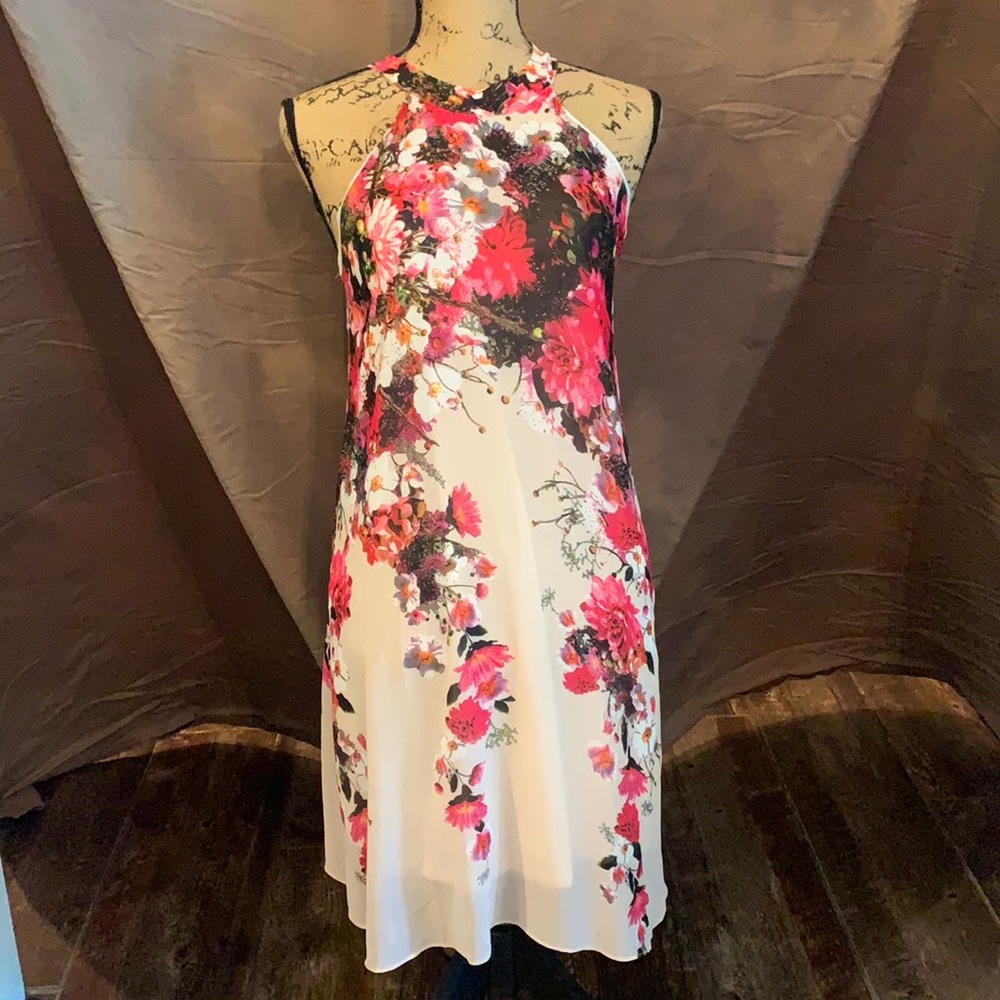flower dress with cream built in slip